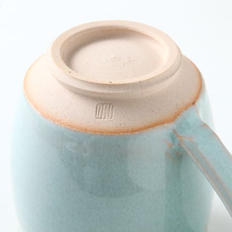 陶器 萩焼 和食器 作家 和モダン カフェ　マグカップ　青磁　ブルー