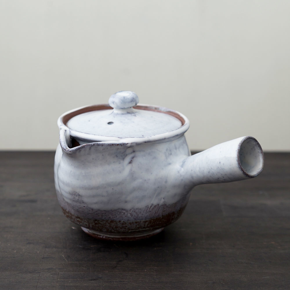 ◇◇陶器 萩焼 輪花◇◇ 白萩茶器セット（木箱入） 白景山 作