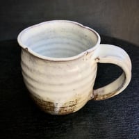 陶器 萩焼 和食器 作家 和モダン カフェ　白萩　コーヒー 輪花　マグカップ　白 C10新