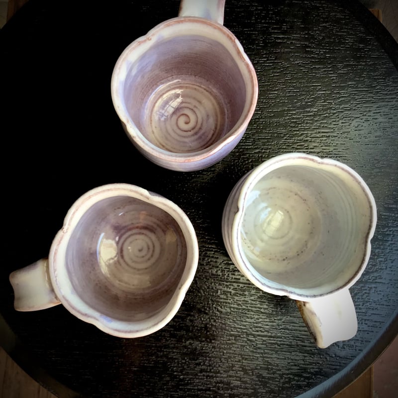 萩焼　極稀模様入りコーヒーカップ　天鵬山作　ペア 萩焼 極稀模様入りコーヒーカップ 天鵬山作 ペア