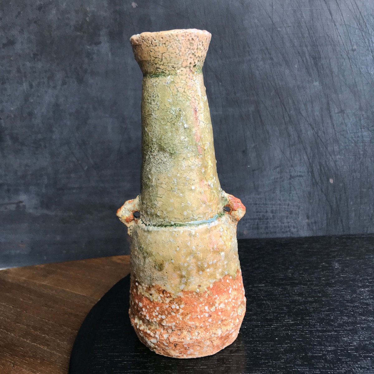 陶器 萩焼 和食器 作家 和モダン 鬼萩 耳付花瓶 黒田岳 | 陶器 和食器