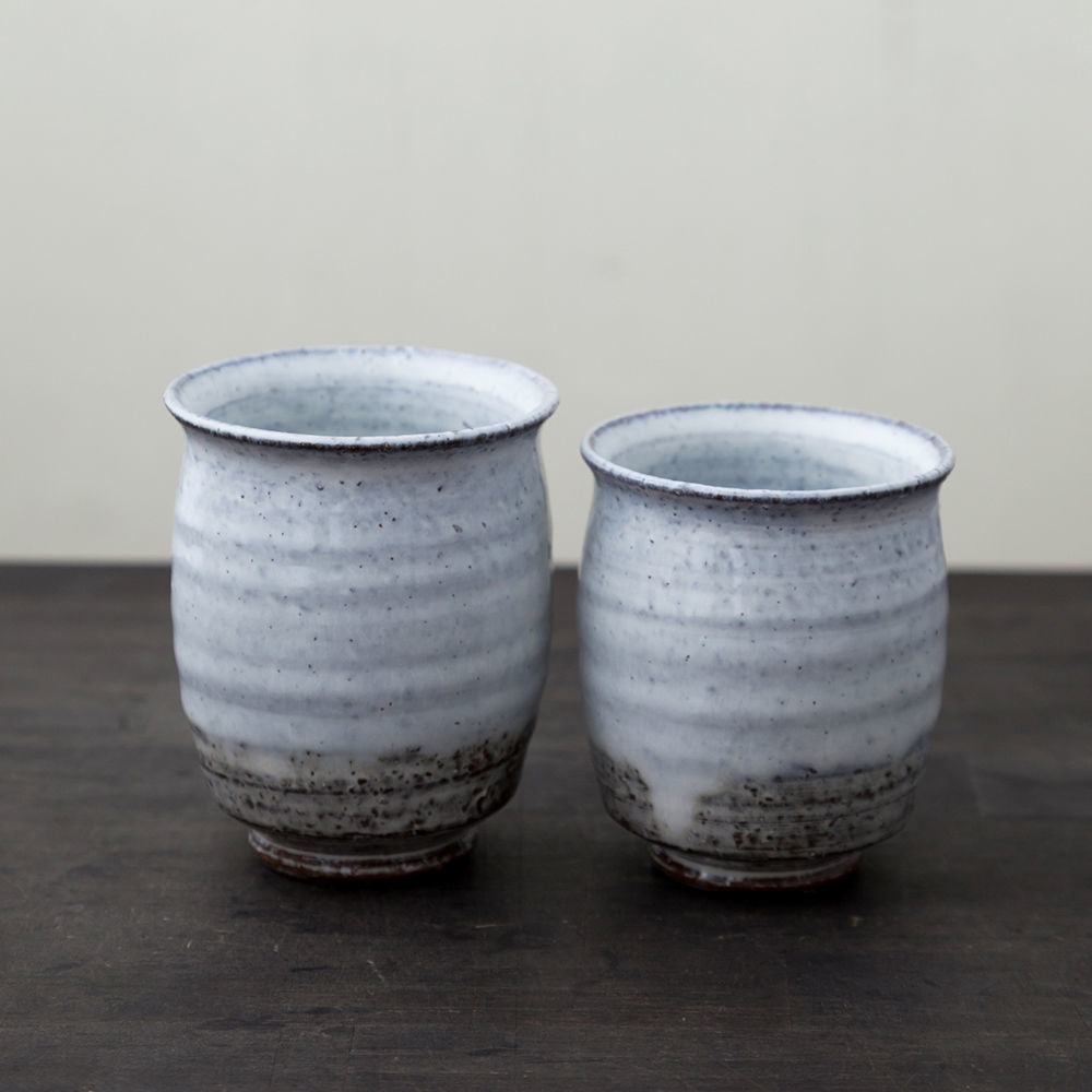 ◇◇陶器 萩焼 輪花◇◇ 白萩茶器セット（木箱入） 白景山 作 | 陶器