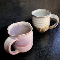 陶器 萩焼 和食器 作家 和モダン カフェ コーヒー輪花  ペアマグカップ  C10 C11新 白景山 木箱入