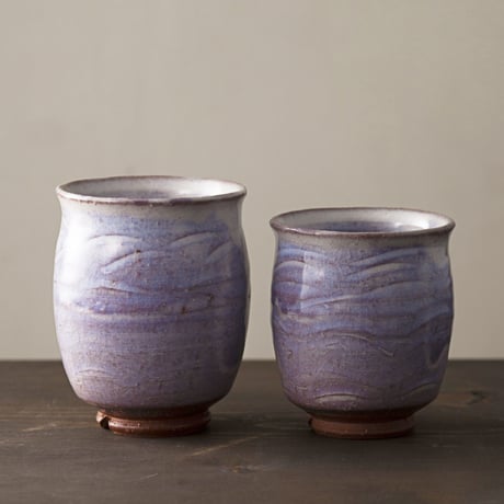◆◇陶器 萩焼 輪花◆◇　番茶器セット（木箱入）　白景山 作