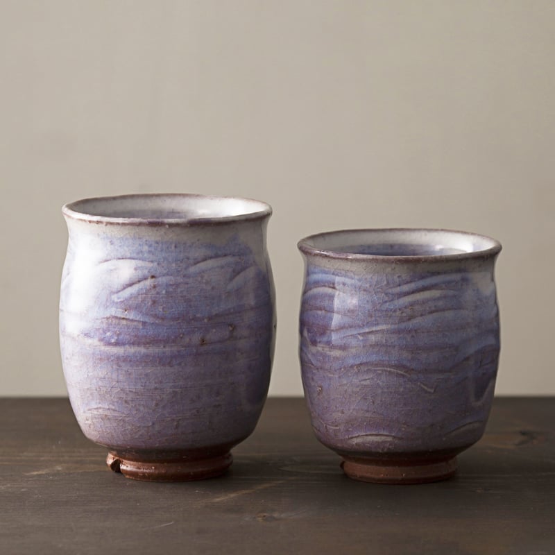 ◇◇陶器 萩焼 輪花◇◇ 番茶器セット(木箱入) 白景山 作 ◇◇陶器 萩焼 輪花◇◇ 番茶器セット(木箱入) 白景山 作