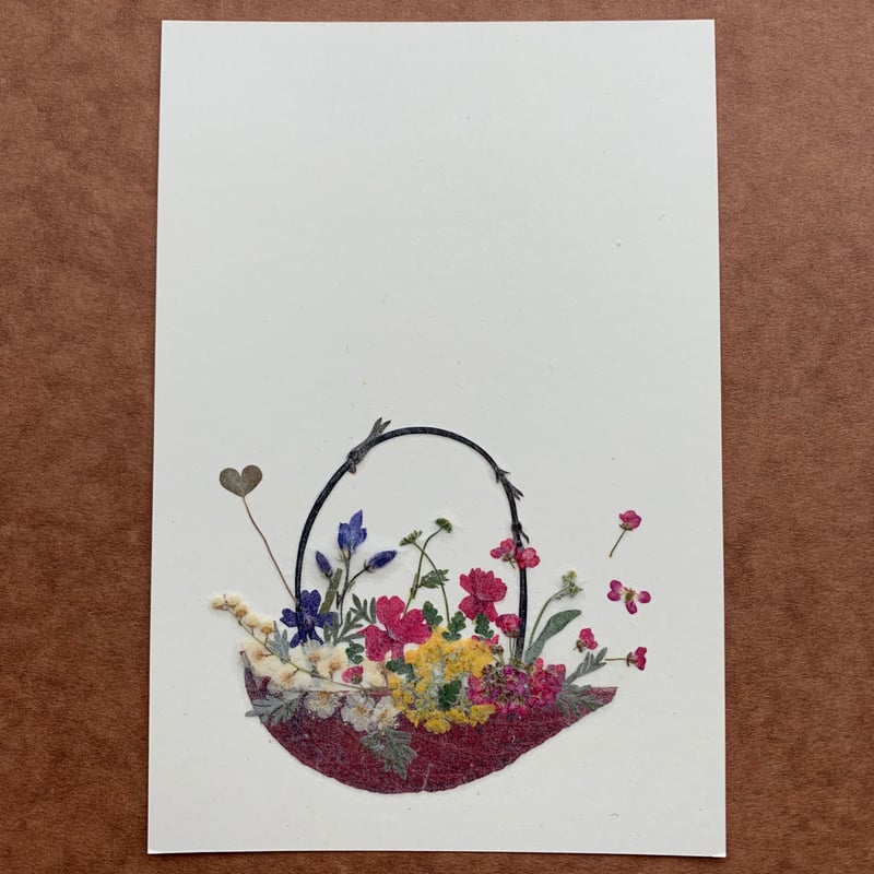 フラワー・バスケット(Post Card) | 押し花明日香／布施陽子（押し花