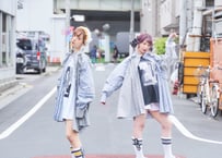 CHECK＆STRIPEの幾何学Tシャツ