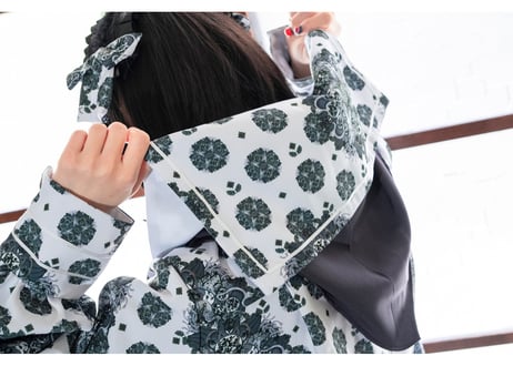 セーラー服風シャツ  　諸行無常テキスタイルデザイン