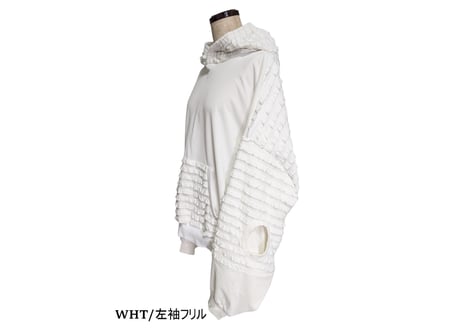 袖サークルビックシルエットパーカー