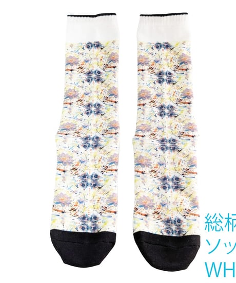 総柄色相是空ソックス　WHT　FREE