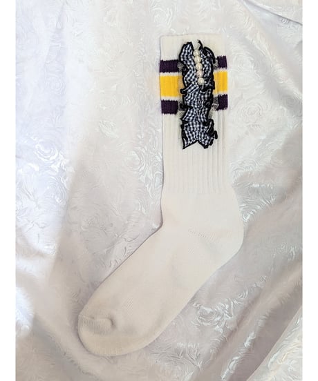 Gingham Check Frill Crew Socks　ギンガムチェックフリルクルーソックス