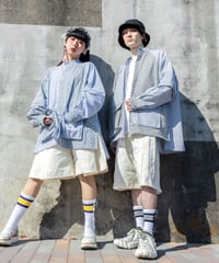 ロングスリーブバイカラースモックシャツ