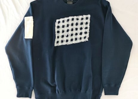 ギンガムチェック刺繡パールスウエット　Gingham check embroidery pearl sweat