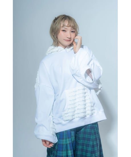 袖サークルビックシルエットパーカー