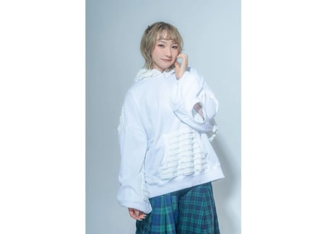袖サークルビックシルエットパーカー