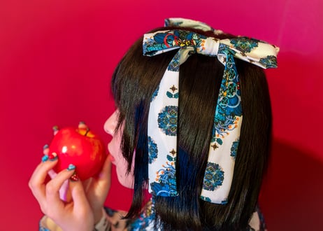 諸行無常柄リボンヘアピン（ペア）