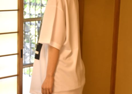 CHECK＆STRIPEの幾何学Tシャツ