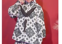 セーラー服風シャツ  　諸行無常テキスタイルデザイン