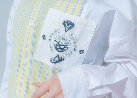 色相是空切り替えビッグシャツ