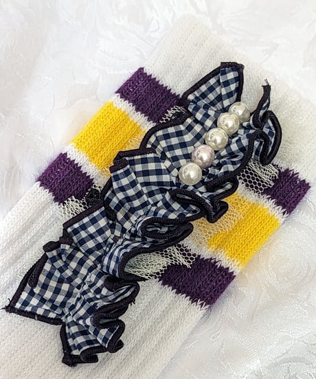 Gingham Check Frill Crew Socks　ギンガムチェックフリルクルーソックス