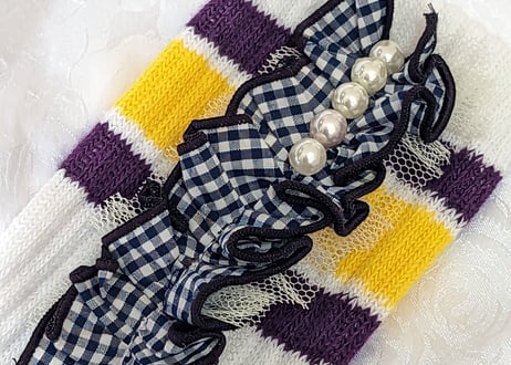 Gingham Check Frill Crew Socks　ギンガムチェックフリルクルーソックス