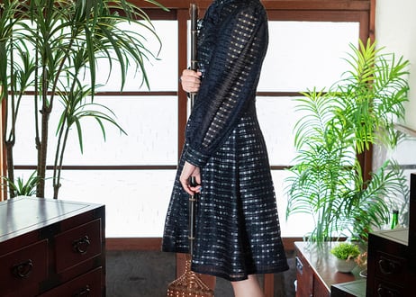 総レース×チャイナディティールワンピース
