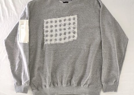 ギンガムチェック刺繡パールスウエット　Gingham check embroidery pearl sweat