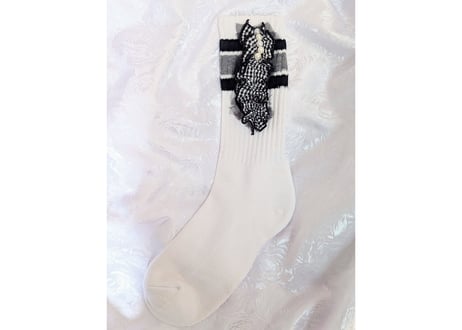 Gingham Check Frill Crew Socks　ギンガムチェックフリルクルーソックス