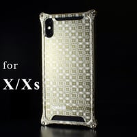 iPhone X/ Xs  アルミ削り出しケース【金運七宝 Shippou】 シャンパンGOLD【送料無料　税込】