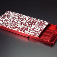 名刺ケース/ジュラルミン削り出し【アラベスク】RED　【送料無料　税込】
