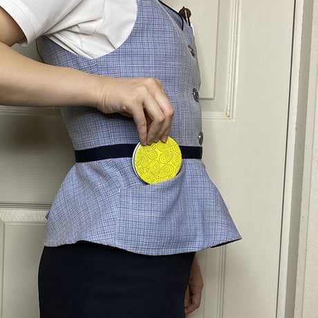 伊勢型紙文様のコンパクトミラー【ご縁の花-LEMON】【ネコポス限定　税込・送料無料】（代引き不可）
