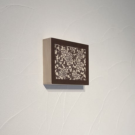伊勢型紙の文庫箱　【牡丹-peony-】薄墨-gray-