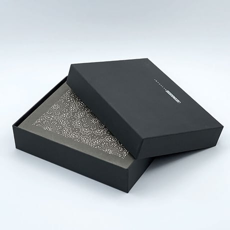 伊勢型紙の文庫箱　【メダリオン-medallion-】薄墨-gray-