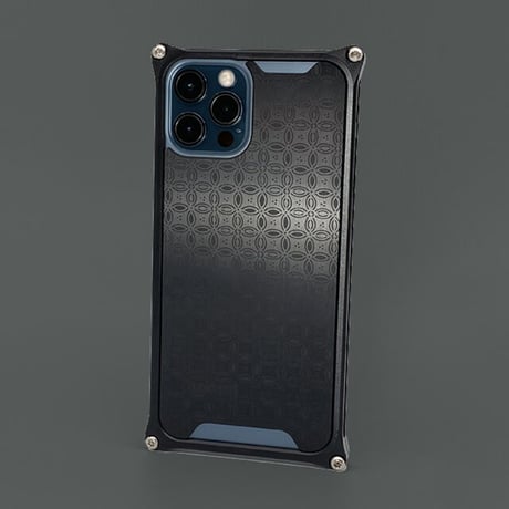 iPhone 12/12pro アルミ削り出しケース【七宝 】BLACK【送料無料　税込】