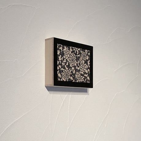 伊勢型紙の文庫箱　【牡丹-peony-】黒-black-