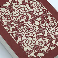 伊勢型紙の文庫箱　【牡丹-peony-】緋色-red-