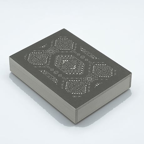 伊勢型紙の文庫箱　【八角縁起-fortune octagon-】薄墨-gray-