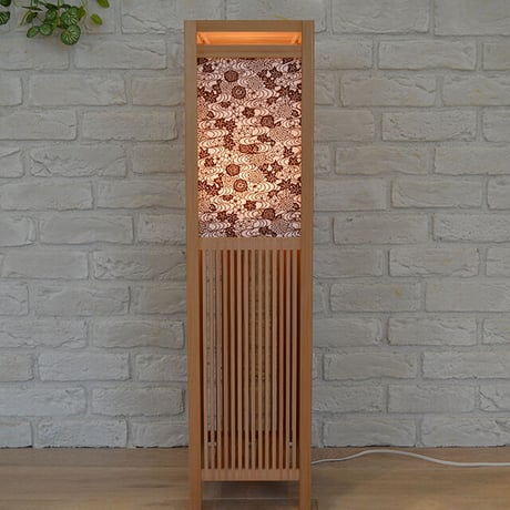 伊勢型紙の組子　フロアーランプ【流水に四季花】