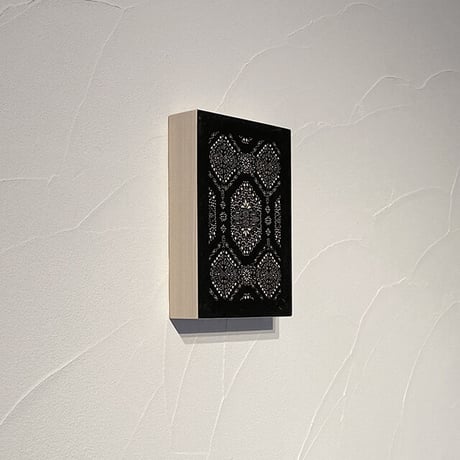 伊勢型紙の文庫箱　【八角縁起-fortune octagon-】黒-black-