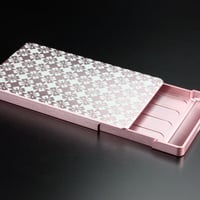 名刺ケース/ジュラルミン削り出し【カタバミ・チェッカー Checkered Katabami】C・PINK 　【送料無料　税込】