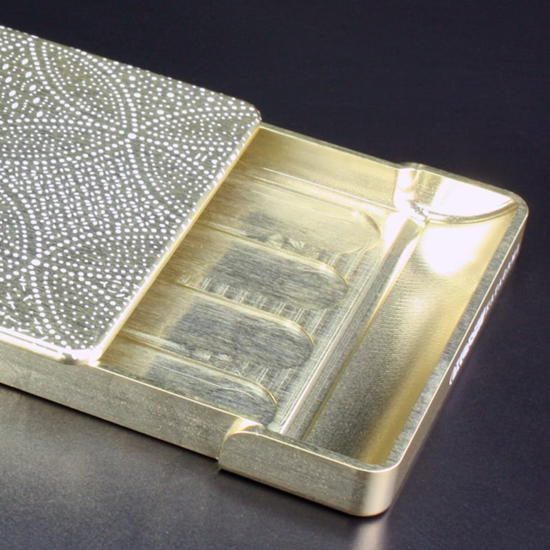 名刺ケース/ジュラルミン削り出し【七宝 寄せ小紋】C・GOLD 【送料無料