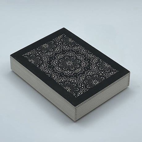 伊勢型紙の文庫箱　【メダリオン-medallion-】黒-black-