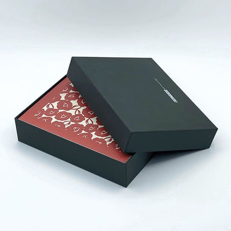 伊勢型紙の文庫箱　【椿-camellia-】緋色-red-