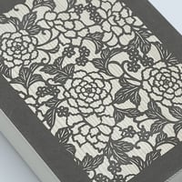 伊勢型紙の文庫箱　【牡丹-peony-】薄墨-gray-