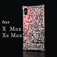iPhone X Max/ Xs Max アルミ削り出しケース【アラベスク 】RED 【送料無料　税込】