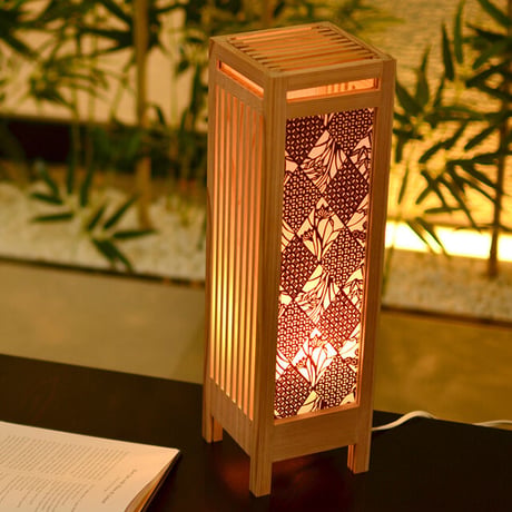 伊勢型紙の組子　テーブルランプ【松竹梅菊楓】