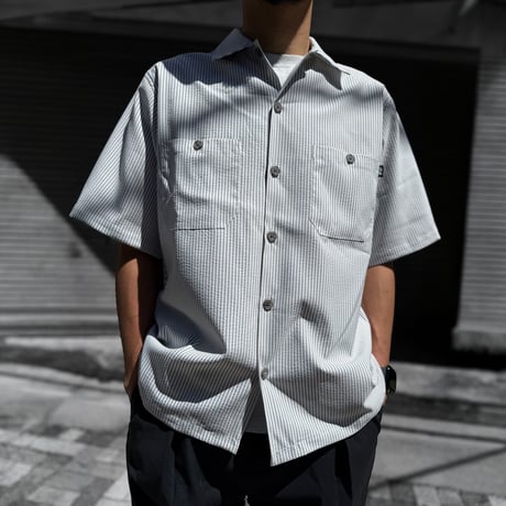 POLY DYED SEERSUCKER STRIPE S/S SHIRTS