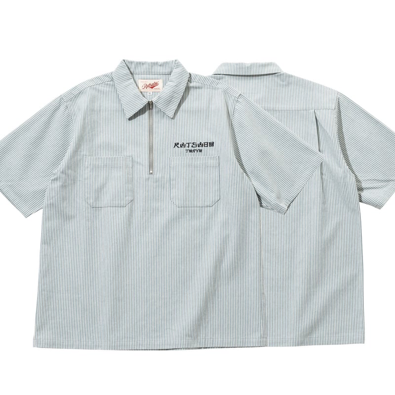 BRUSHED HICKORY HALFZIP WORK SHIRTS | 坩堝-RUTSUB BRUSHED HICKORY HALFZIP WORK SHIRTS | 坩堝-RUTSUB
