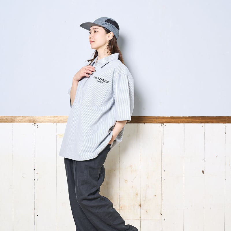 BRUSHED HICKORY HALFZIP WORK SHIRTS | 坩堝-RUTSUB BRUSHED HICKORY HALFZIP WORK SHIRTS | 坩堝-RUTSUB