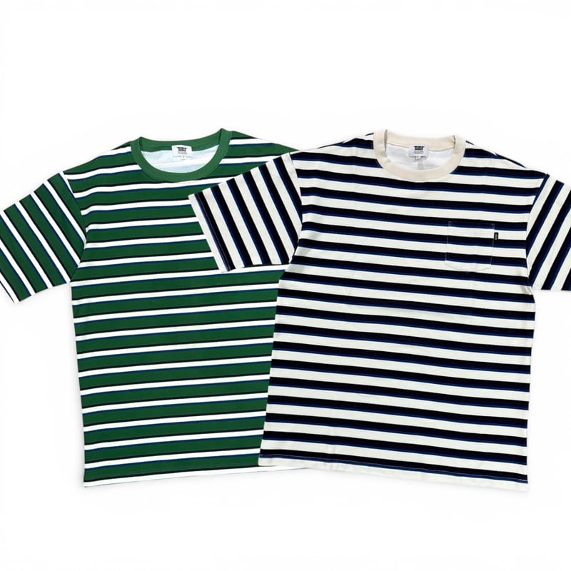 CLASSIC MULTI BORDER POCKET TEE | 坩堝-RUTSUBO- O